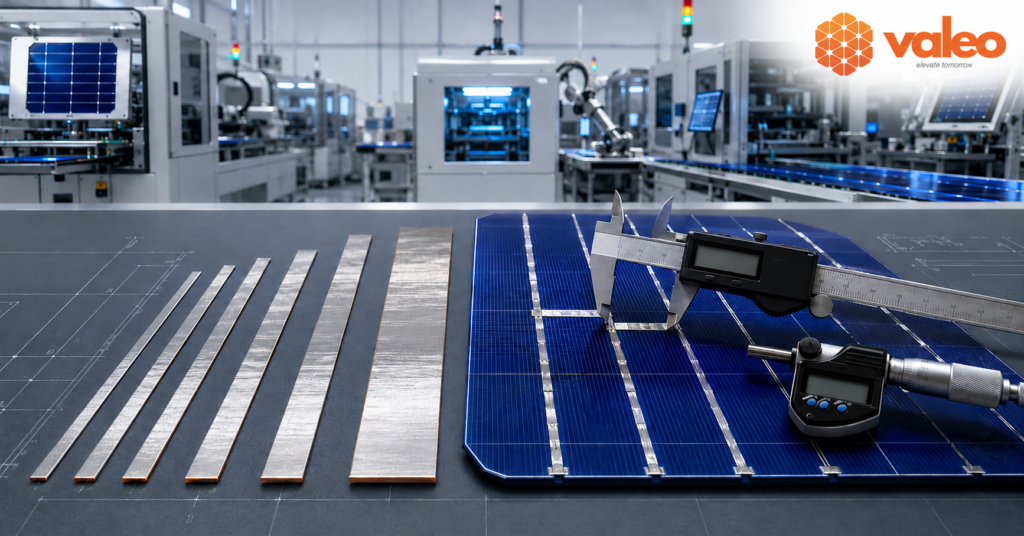 Standard PV ribbon thickness dimensions for solar module manufacturing
